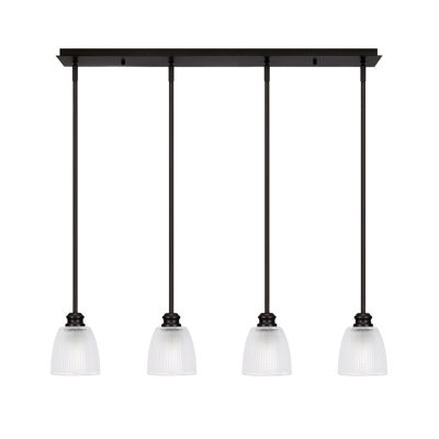 Edge 4 Light Linear Pendalier With 5" Glass
