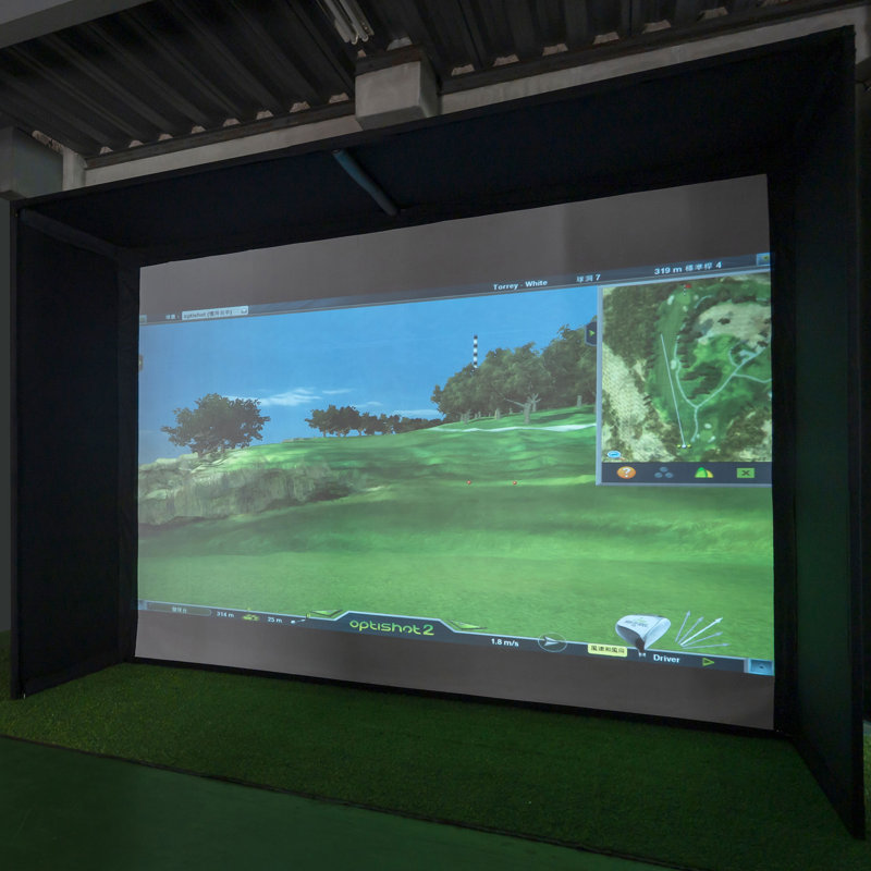 Écran de projection de golf portatif à impact frontal blanc 113,4 "x 112,6" GolfSim Bay