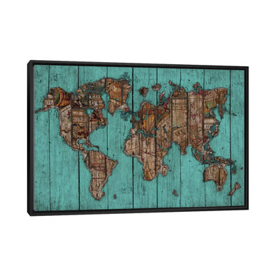 Carte en bois, impression sur toile