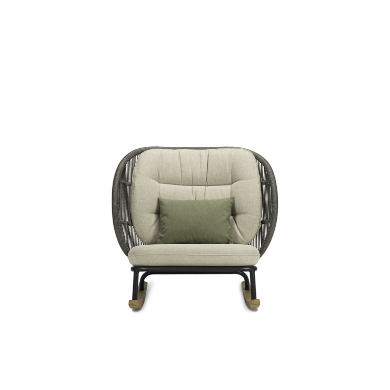 Kodo Outdoor Rocker Chair, Fossil Gray, Almond