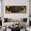 «Moody Yellow Crescent Moon Night Clouds Home Decor Extra Large», reproduction d'art sur toile encadrée-111665913-107118218