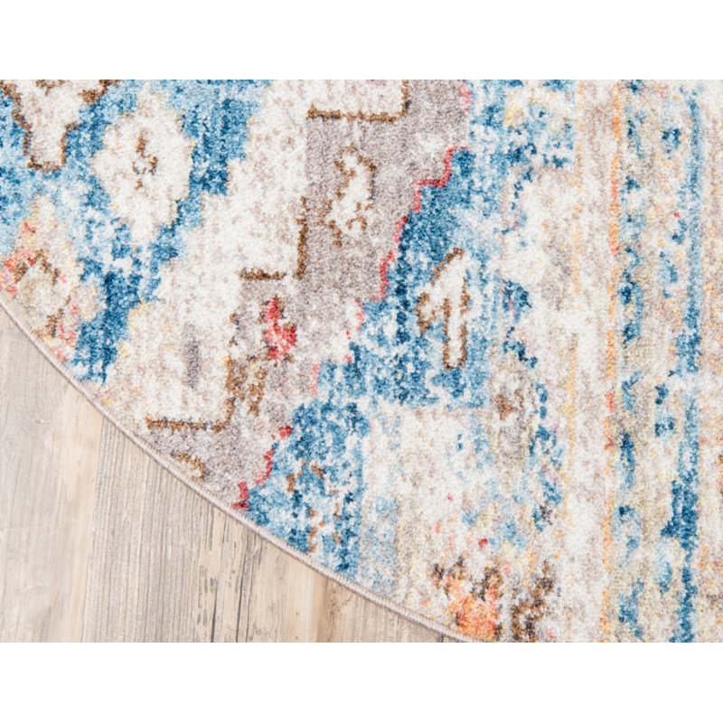Leanora Geometric Indoor Rug, Round 3'3"