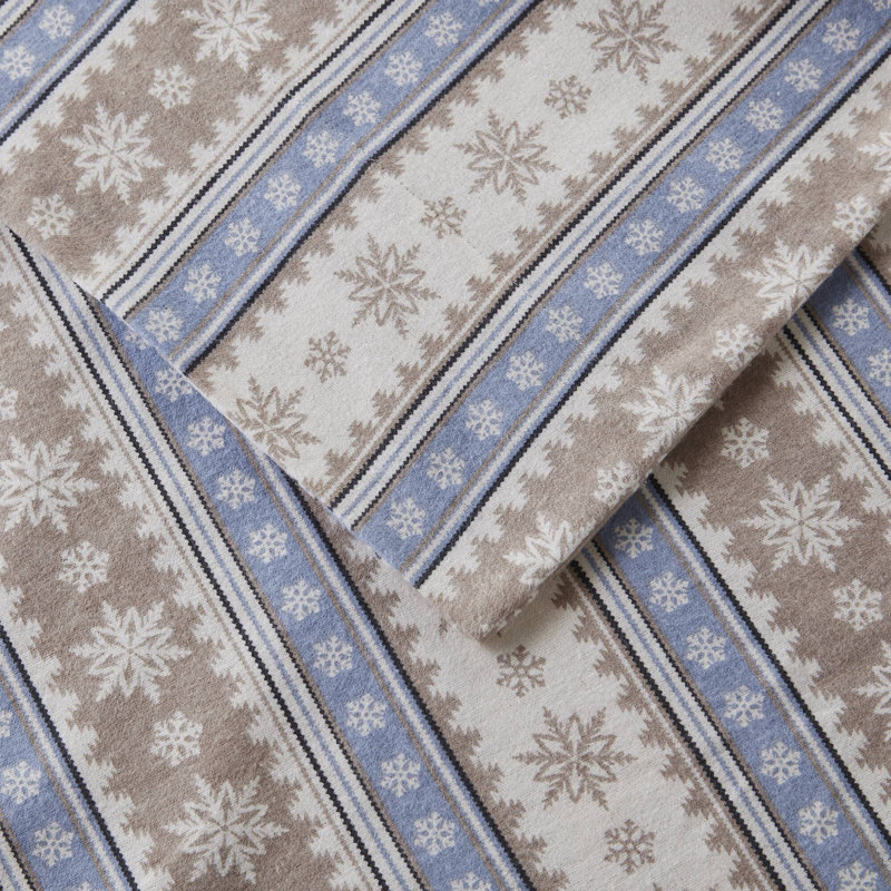 Sheet Set Blue Snowflake, Blue Striped, Twin Sheet Set