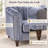 Light Blue Upholstered Armchair with Channel Tufting, Rolled Arms and Nailhead Trim-472461092