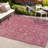 Delcine Bohemian Textured Weave Floral Fuchsia/Light Gray Indoor/Outdoor Rug-687384263
