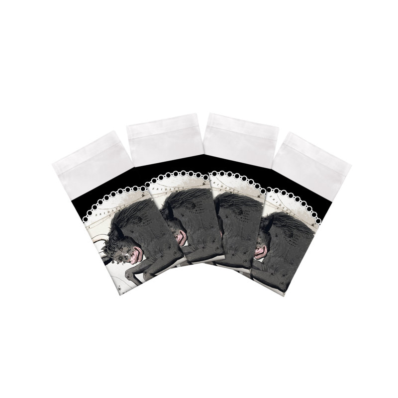 Zodiac Taurus Cotton Sateen Dinner Napkins, Black