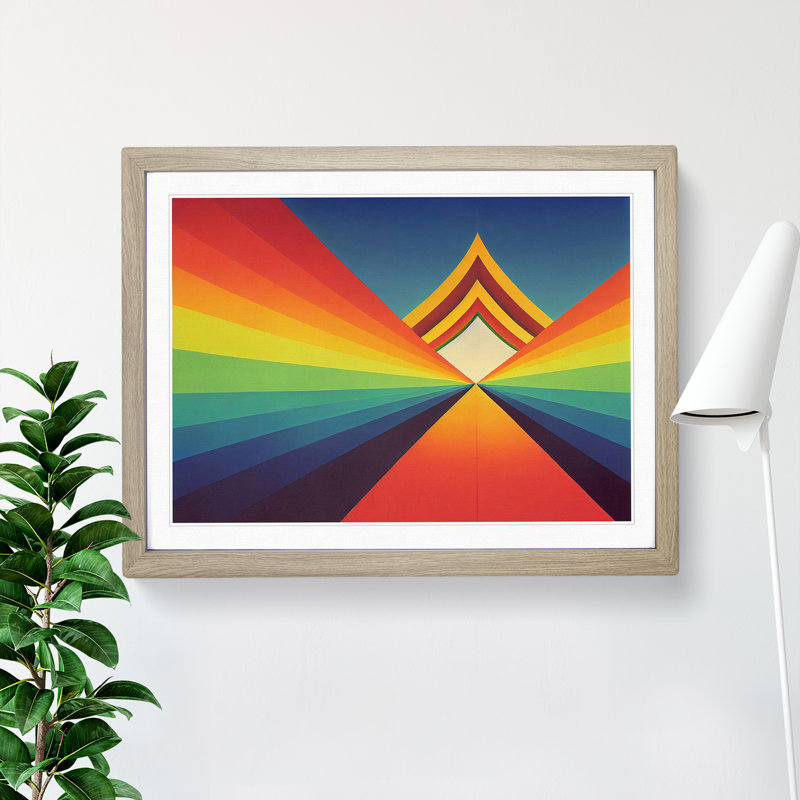 Abstract Rainbow Art Vol.1 - Framed Print, 46cm H x 64cm W x 2cm D, Oak