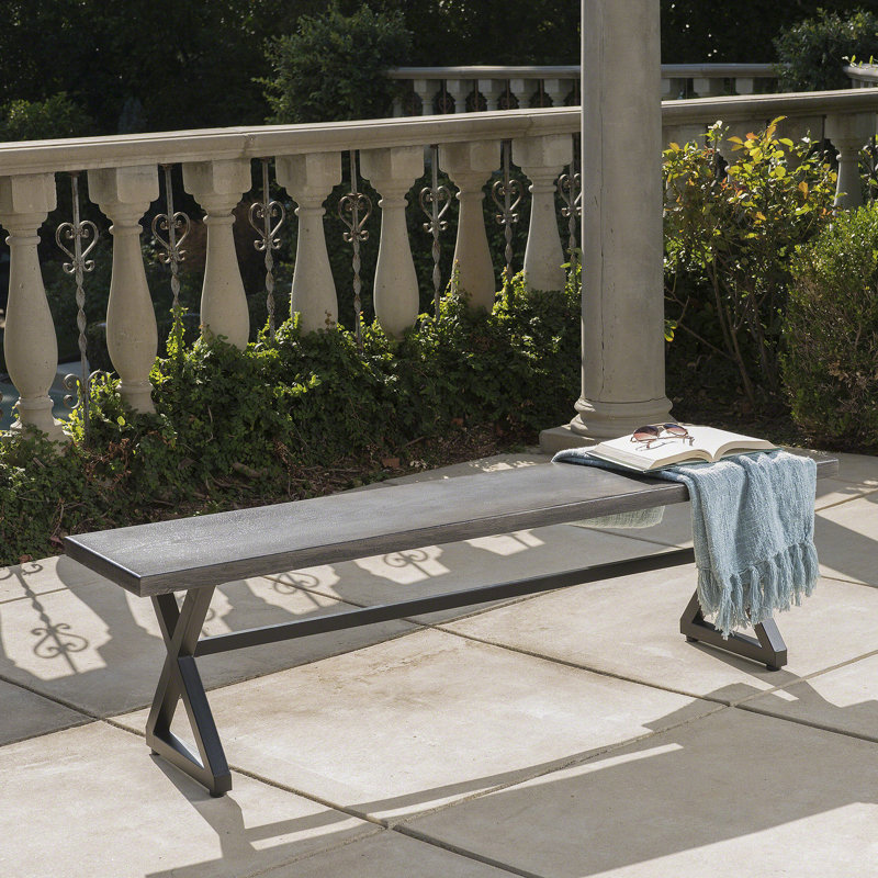 Banc de salle à manger d'extérieur en aluminium avec structure en acier