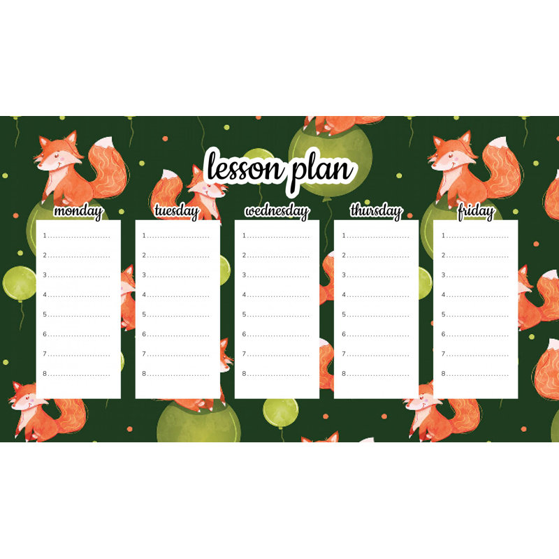 Magnetic Lesson Plan Foxes with Balloons, Green