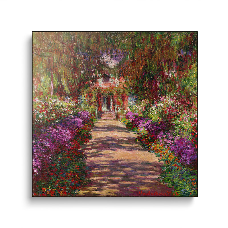 Reproduction d'art mural sur toile, "Stewayix", un sentier dans le jardin de Monet, Giverny, 1902 par Claude Monet