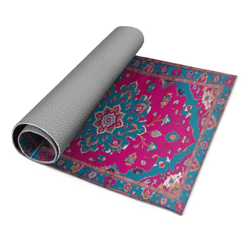 Tapis d'intérieur et d'extérieur mauve Tabriz, Rectangle 4' x 6'