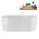 59" Streamline Soaking Freestanding Tub and Tray With Internal Drain