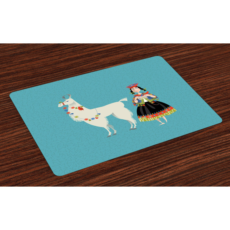 Mcclinton Liama Peruvian Knitting Woman Placemat