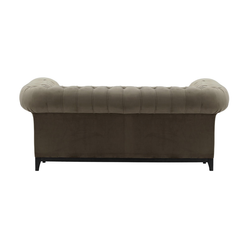 Fryar Velvet Sofa, 2, Grey, Black