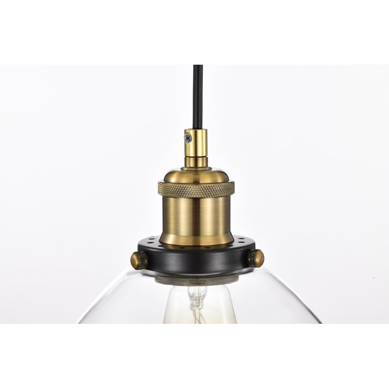 Chillum 1 - Light Single Pendant, Black and Antique Brass