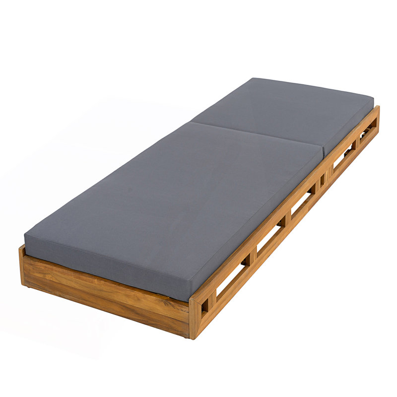 Lounge Chaise Set With Water-Resistant Lounge Cushion, Dark Gray