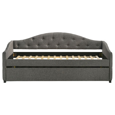Tremont Grey Upholstered Twin Daybed With Trundle