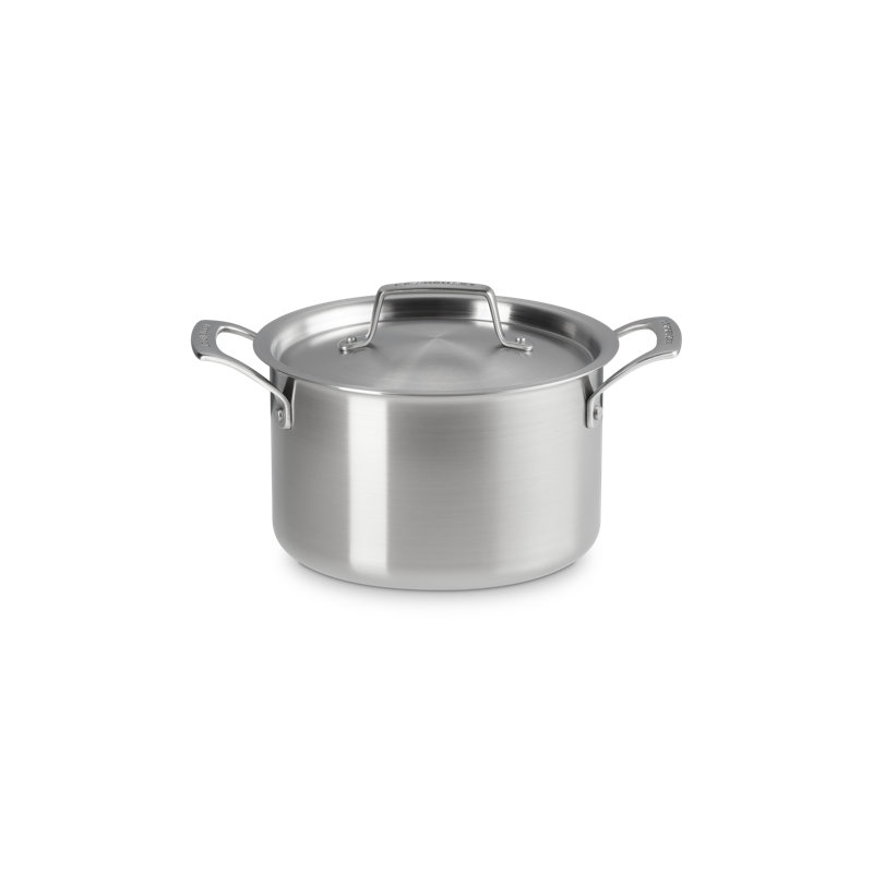 Le Creuset Essential Stainless Steel Deep Round Stockpot With Lid,  4 Qt.