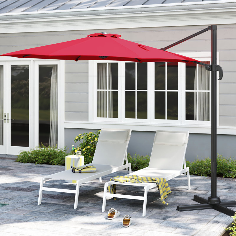 Parasol en porte-à-faux 120 po Landers, Rouge