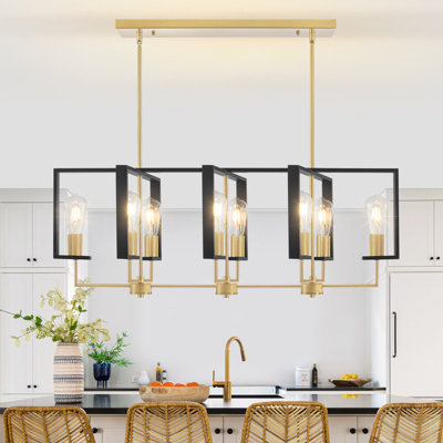  Luminaire suspendu en métal pour îlot de cuisine 8 lumières Kubis