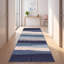 Tapis Juniper moderne à rayures effet pinceau, bleu marine, turquoise, gris, crème et rose, lavable à la machine, antidérapant, à poils courts, pour l'intérieur et l'extérieur, adapté aux animaux domestiques, idéal pour le salon, la chambre, la salle à manger, l'entrée, le couloir ou le bureau.-1324417363