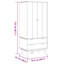 2 Door Solid Wood Wardrobe