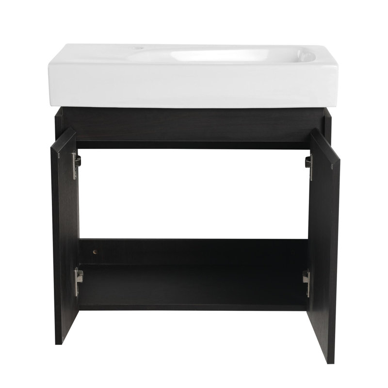Ensemble de meuble-lavabo 24 po avec armoires 24 po, Noir