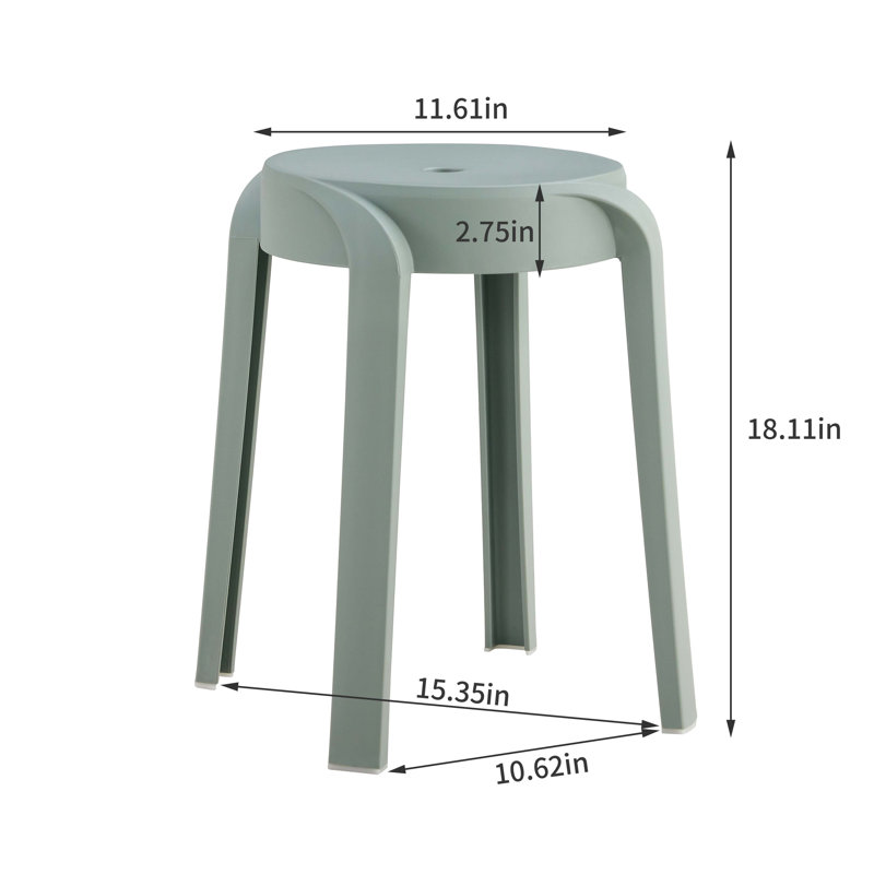 Preciosa Plastic Accent Stool, Green
