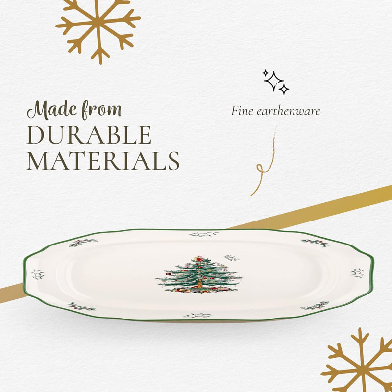 Spode Christmas Tree Sculpted Platter 19"