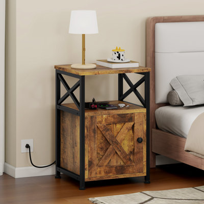 Small Table with Built-In Outlets,Sofa Side Table