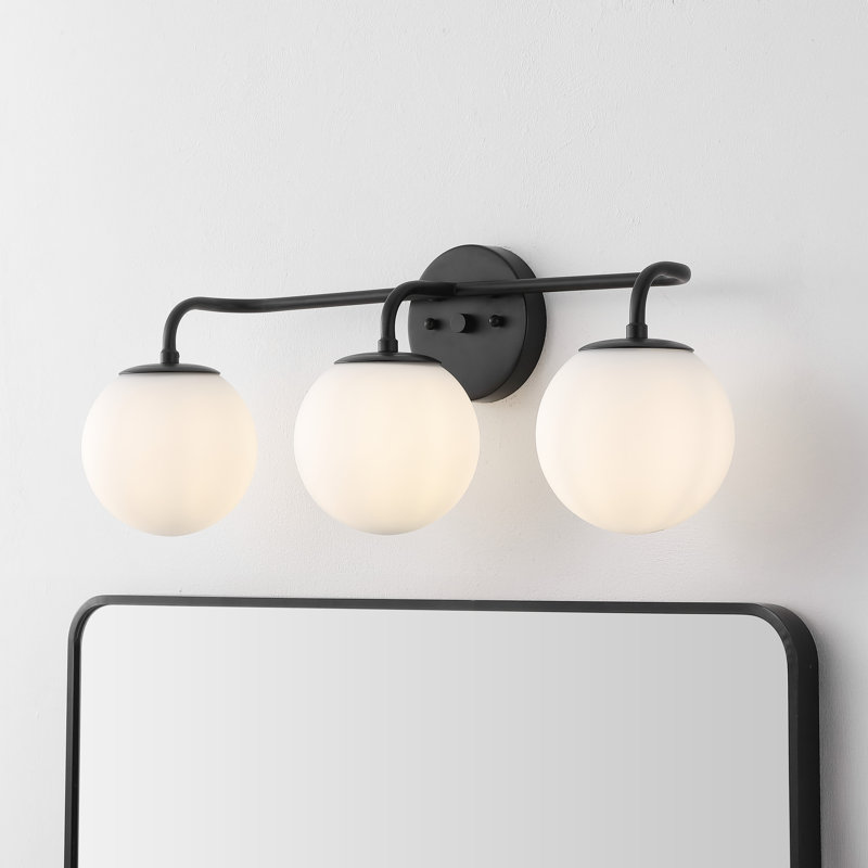 Ensemble de meuble-lavabo contemporain à 3 lumières Louis, Noir, Trois lumières