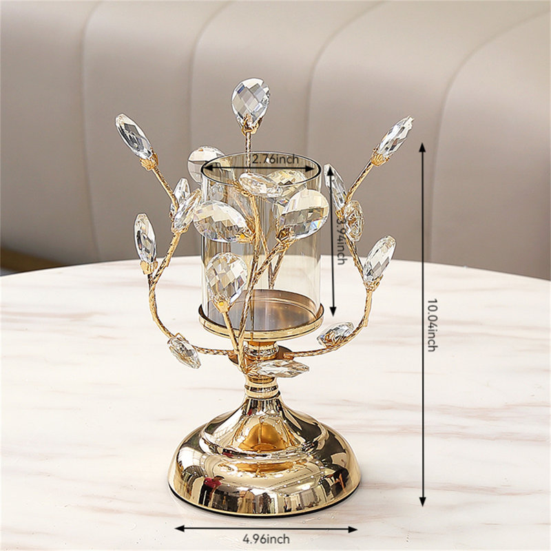 Metal Tabletop Candlestick, 10.04" H x 4.96" W x 4.96" D