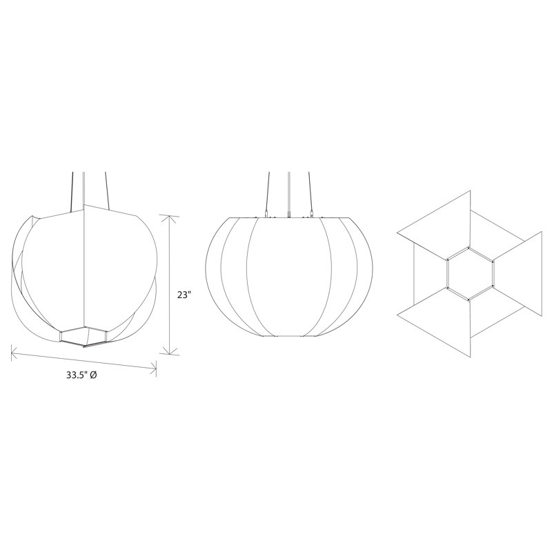 Veris Pendant, 23" H x 33.5" W x 33.5" D, Gloss White