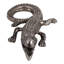 Sculpture décorative en aluminium représentant un alligator, idéale pour la décoration intérieure – Objet de décoration moderne pour le salon, à poser sur une étagère ou une table – 28 cm, argent et gris anthracite