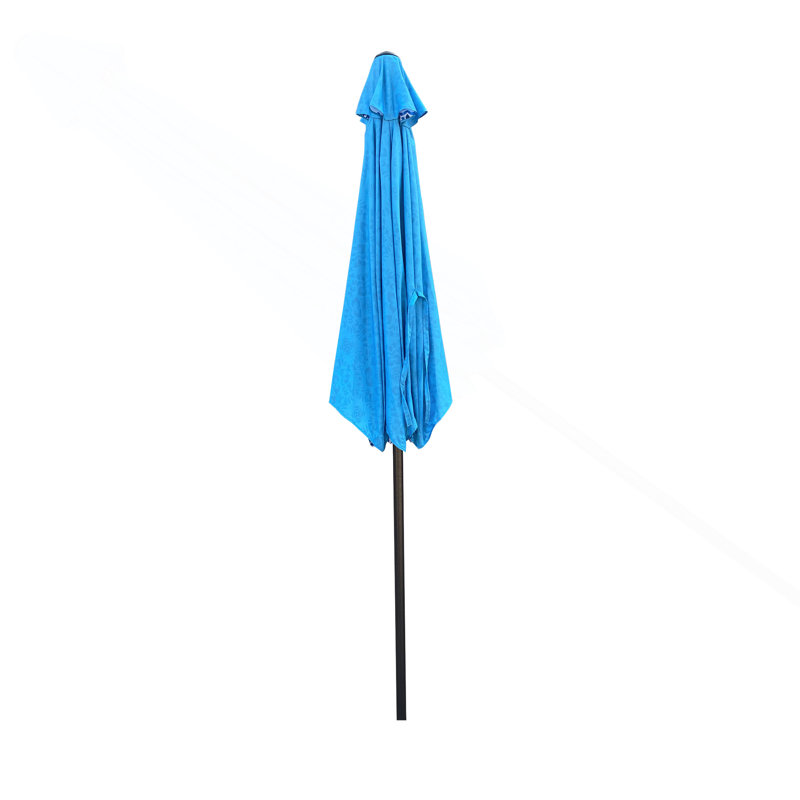 Parasol de terrasse de 2,74 m (motif givré + bleu), Blue