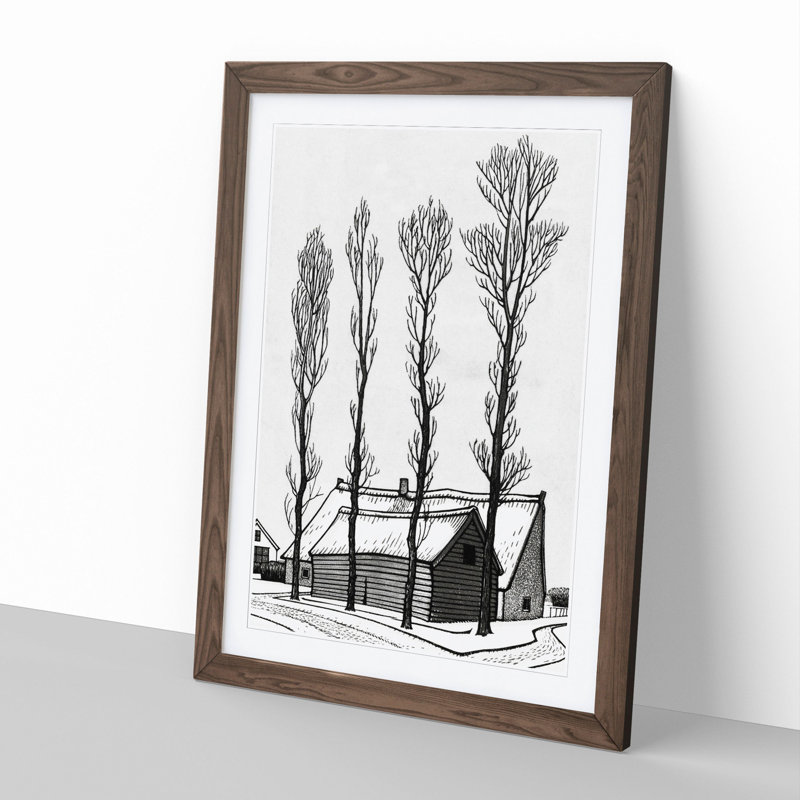 Winter by Julie De Graag - Picture Frame Painting, 36cm H x 27cm W x 2cm D, Walnut Framed