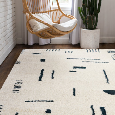 Tapis géométrique à poils longs Morin