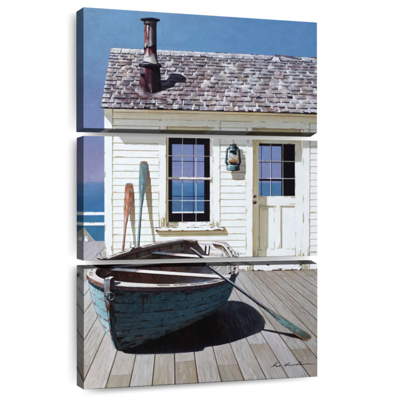 Mehar Blue Boat On Deck, 32" H x 20" W