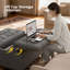 33.5"W Upholstered Square Coffee Table Storage Ottoman With Split Lift Top-124794780