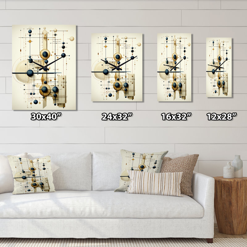 Infinite Poss Possibles Vintage Illustration - horloge murale rétro géométrique moderne, H 32 po x l 16 po x P 1 po
