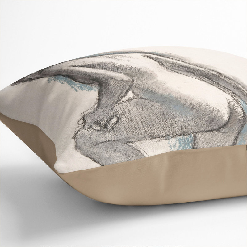 Square Cushion, Stone, 55cm H x 55cm W x 20cm D