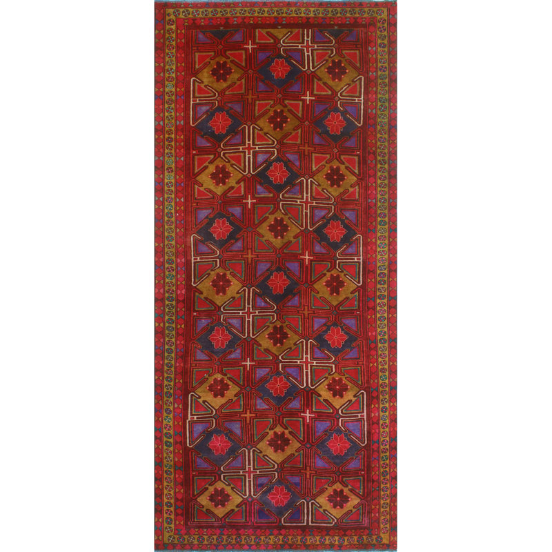 One-of-a-Kind 4'8 X 10'7 1980s Runner Wool Area Rug in