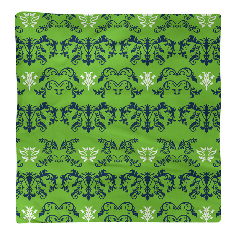 Serviette de football Seattle, Bleu marine collège / vert action / blanc, Coton, l 10 po x L 10 po