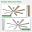 72 Inch Large Ceiling Fan with Light, Modern 8-Blade Silver and Wood Grain Indoor Outdoor Fans with Remote App Control Dimmable Light, Quiet DC Motor Reversible 6 Speed Timer-256611345-256611350-256611352