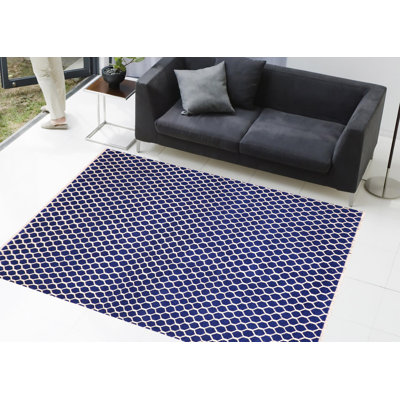 Tapis moderne en laine et soie bleu / ivoire Modern Parie - 6 pi 2 po x 9 pi 2 po