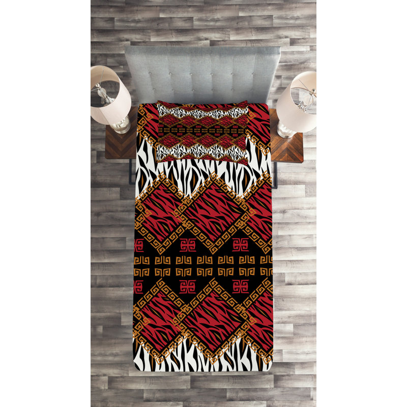 Polyester Animal Print Coverlet, Twin Bedspread + 1 Sham