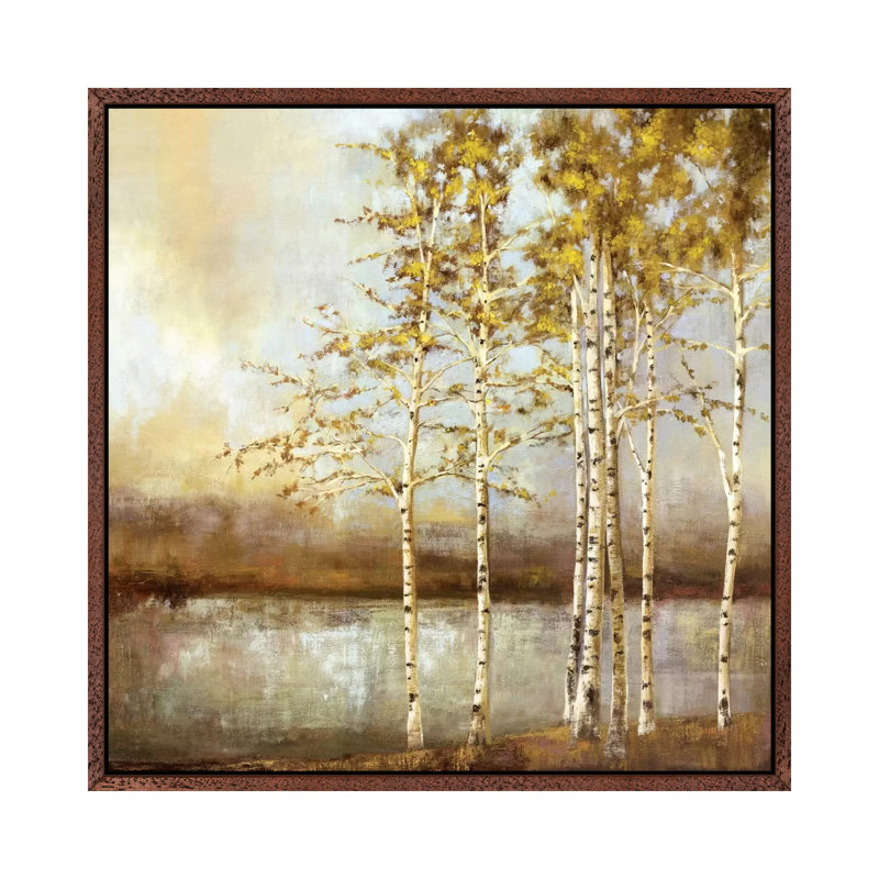 Swaying Together by Allison Pearce - Painting on Canvas, 93.98 cm H x 93.98 cm W, Classic Brown Wood Framed Canvas