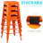 Metal Bar Stools Set of 4, Counter Height Bar Stools 24 Inches Industrial Bar Chairs Patio Stool Indoor-Outdoor Counter Height Stools with Square Seat-689061658-689061649