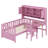 Multifunctional Wood Platform Bed With Bookshelf At The Head Of The Bed, Built-In Desk And Matching Chair-1880219000