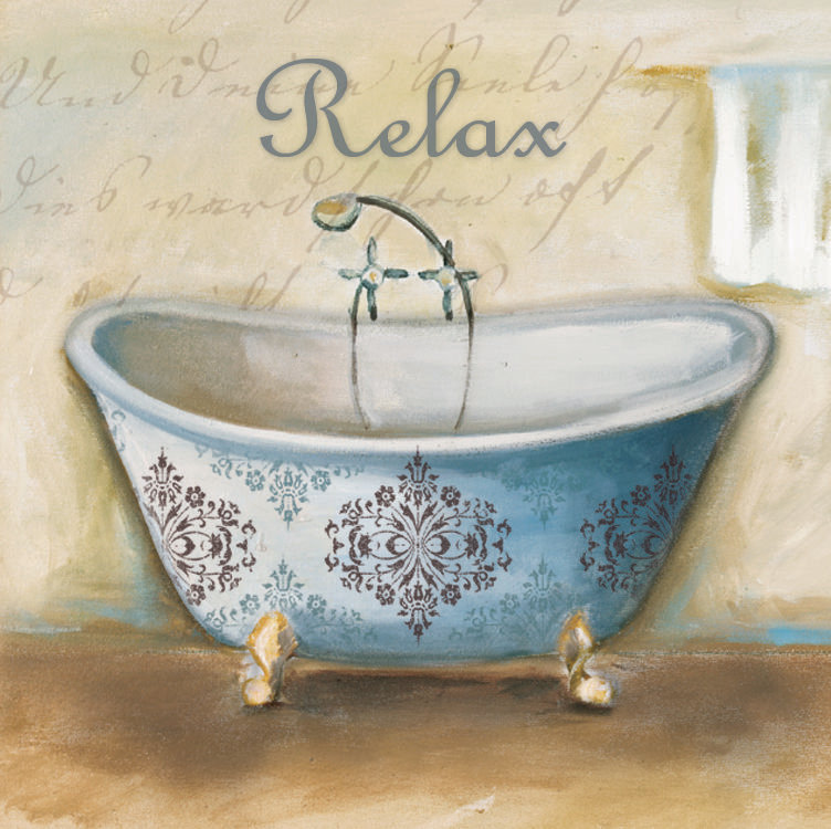 Relax Spa Bath I - Painting Print, 30 cm H x 46 cm W, Wrapped Canvas